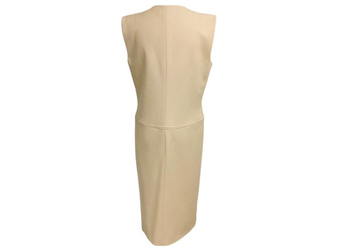 Vestido midi sin mangas de lana Tan Jil Sander Camello - vista 3