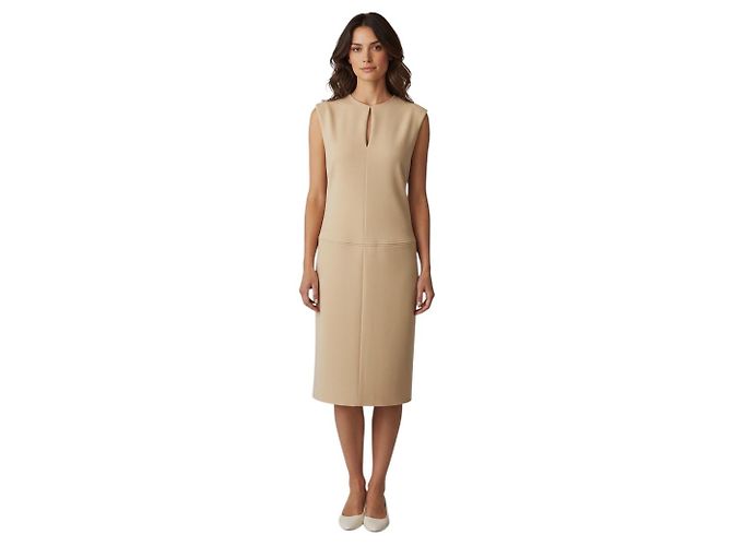 Vestido midi sin mangas de lana Tan Jil Sander Camello - vista 7