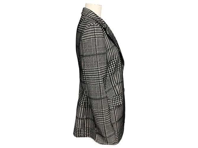 Akris Punto Black / White bestickte Hahnentritt-Jacke Schwarz - Ansicht 2