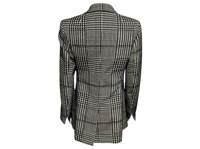 Akris Punto Black / White bestickte Hahnentritt-Jacke Schwarz - Ansicht 3