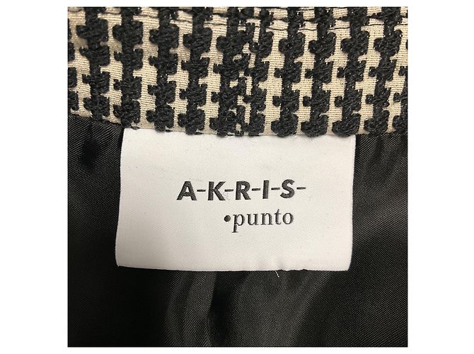 Akris Punto Black / White bestickte Hahnentritt-Jacke Schwarz - Ansicht 4
