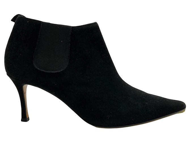 Botines Manolo Blahnik Dildi 70 de ante negro - vista 2