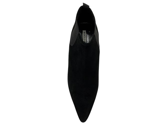 Botines Manolo Blahnik Dildi 70 de ante negro - vista 4