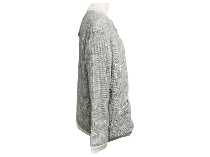 Autre Marque forte_forte Waffelstrick-Cardigan mit Tasche Grey Grigio Melange Grau - Ansicht 2