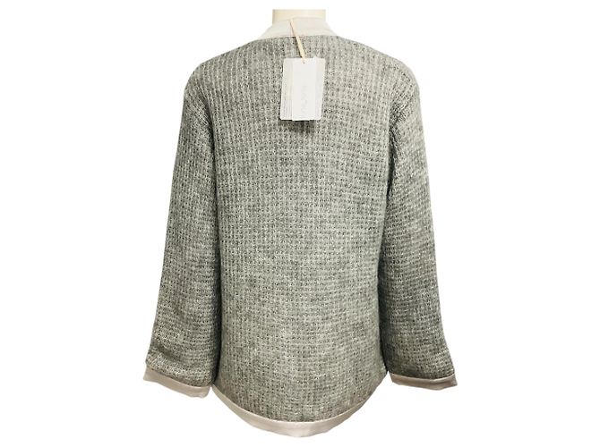Autre Marque forte_forte Waffelstrick-Cardigan mit Tasche Grey Grigio Melange Grau - Ansicht 3