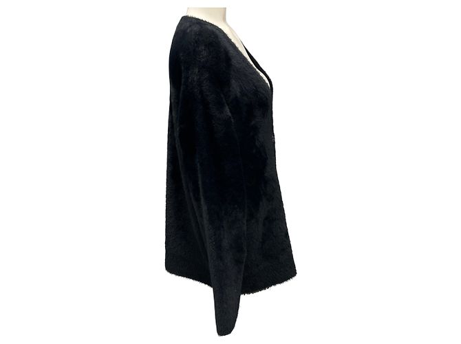 Autre Marque forte_forte Strick-Cardigan aus schwarzem Samt und Kunstpelz - Ansicht 2