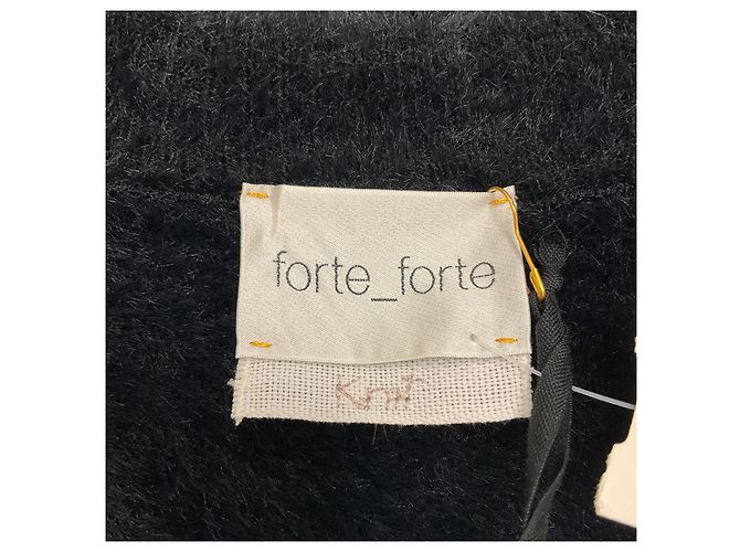 Autre Marque forte_forte Strick-Cardigan aus schwarzem Samt und Kunstpelz - Ansicht 4