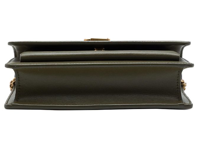 Autre Marque Borsa a tracolla Sunset Mini in pelle di vitello monogrammata verde Saint Laurent con catena - vista 3