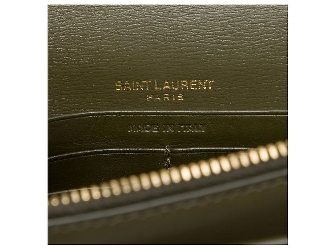 Autre Marque Borsa a tracolla Sunset Mini in pelle di vitello monogrammata verde Saint Laurent con catena - vista 5