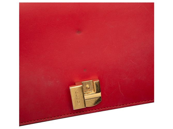 Borsa Red Gucci Mini Calfskin Web Sylvie Chain Satchel Rosso - vista 7