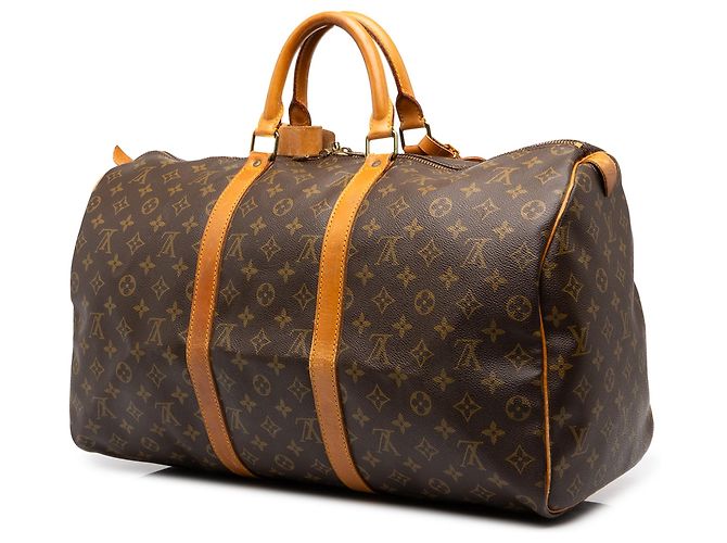 Mala de Viagem Louis Vuitton Monogram Keepall 50 Castanha Marrom - vista 2