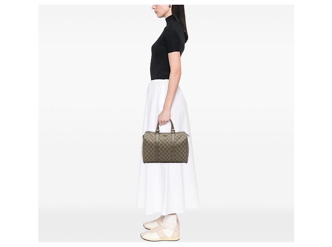 Borsa Boston Gucci Joy Medium GG Supreme Beige - vista 6