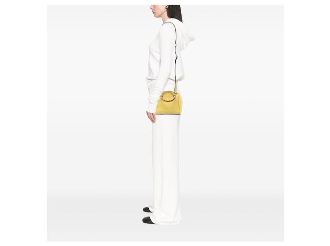 Borsa Gucci Mini Bamboo Shopper in pelle di vitello gialla Giallo - vista 6