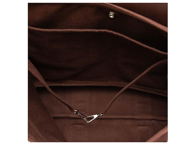 Bolsa Hermès Valparaiso MM em Toile e Swift Marrom - vista 4