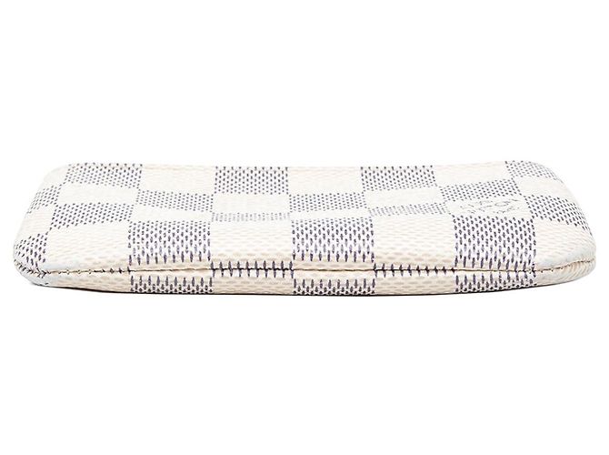 Louis Vuitton Damier Azur Pochette Cles Coin Pouch Bianca Bianco - vista 3
