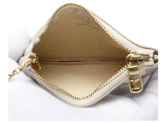 Louis Vuitton Damier Azur Pochette Cles Coin Pouch Bianca Bianco - vista 4