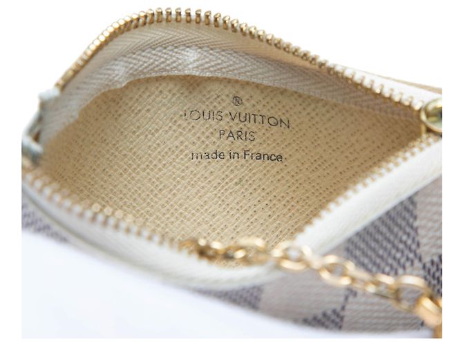Louis Vuitton Damier Azur Pochette Cles Coin Pouch Bianca Bianco - vista 5