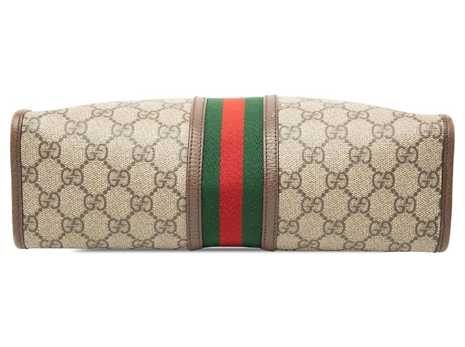 Clutch Gucci GG Supreme Web Ophidia Beige - vista 3