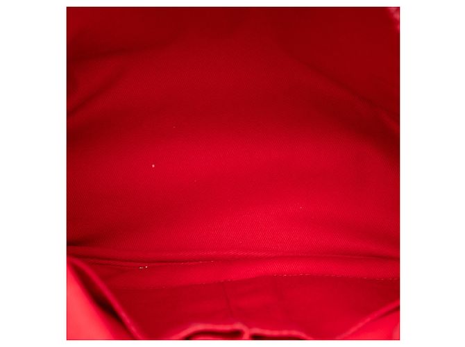 Red Chanel Quilted Canvas Front Pocket Fringe Backpack - view 4
