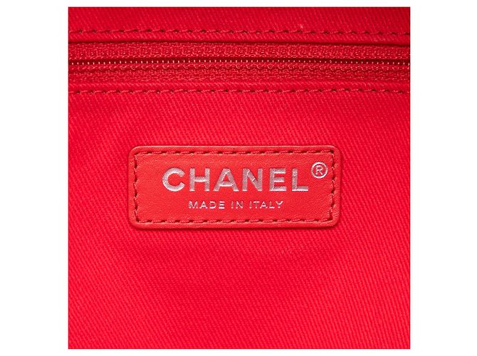 Red Chanel Quilted Canvas Front Pocket Fringe Backpack - view 5