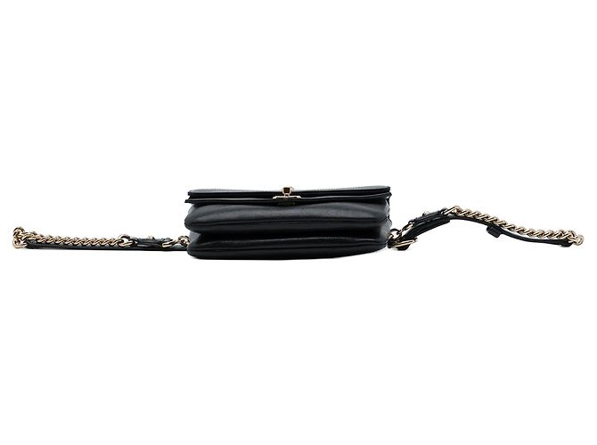 Bolsa de cintura Chanel CC Chevron em pele de carneiro com aba dupla envelope, Preta Preto - vista 3
