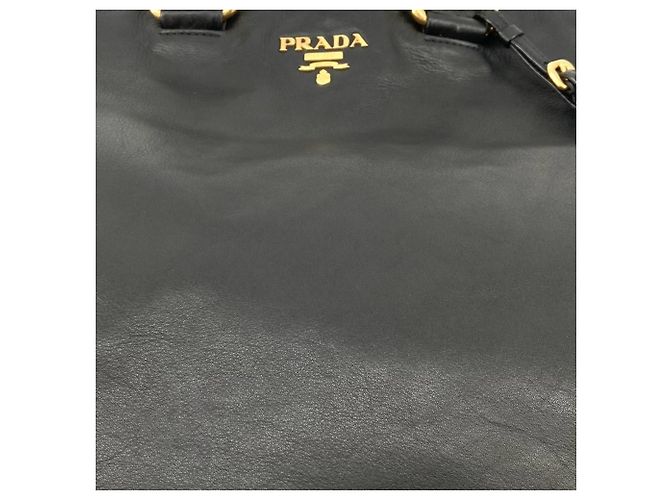 Prada Soft Calf Open Convertible Tote Satchel Schwarz - Ansicht 9