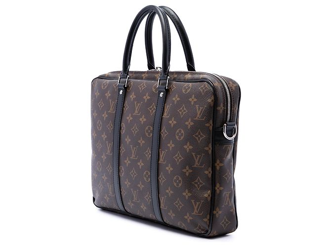 Borsa Business Louis Vuitton Monogram Macassar Porte Documents Voyage GM Marrone - vista 2