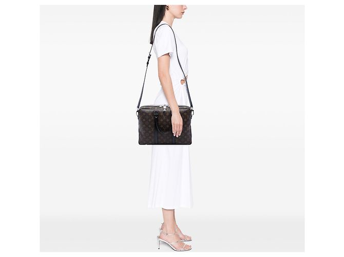 Borsa Business Louis Vuitton Monogram Macassar Porte Documents Voyage GM Marrone - vista 6