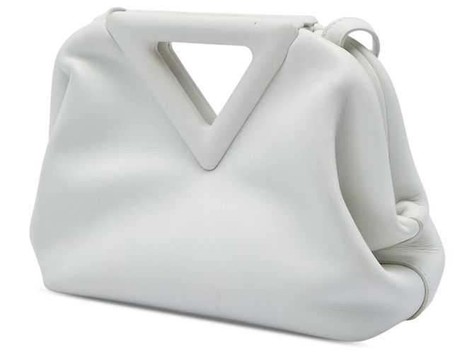 Borsa The Point Triangle Small in pelle bianca Bottega Veneta Bianco - vista 2