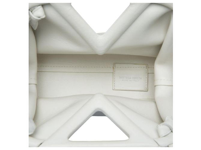 Borsa The Point Triangle Small in pelle bianca Bottega Veneta Bianco - vista 4
