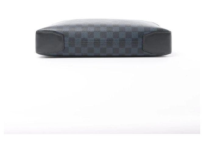 Borsa Louis Vuitton Oliver Damier Cobalt in Nero x Blu Navy N51199 - vista 10