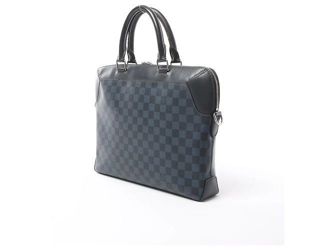Borsa Louis Vuitton Oliver Damier Cobalt in Nero x Blu Navy N51199 - vista 3