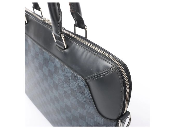 Borsa Louis Vuitton Oliver Damier Cobalt in Nero x Blu Navy N51199 - vista 4