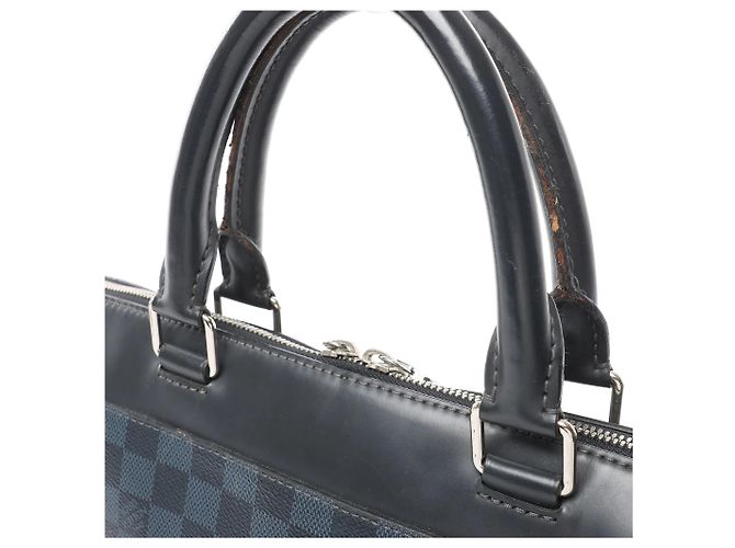 Borsa Louis Vuitton Oliver Damier Cobalt in Nero x Blu Navy N51199 - vista 5