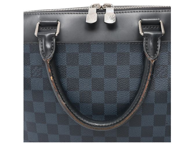 Borsa Louis Vuitton Oliver Damier Cobalt in Nero x Blu Navy N51199 - vista 9