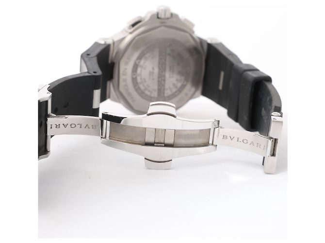 Bulgari Orologio Bvlgari Diagono DP42SCH D1560 SS & Rubber AT con quadrante nero - vista 11