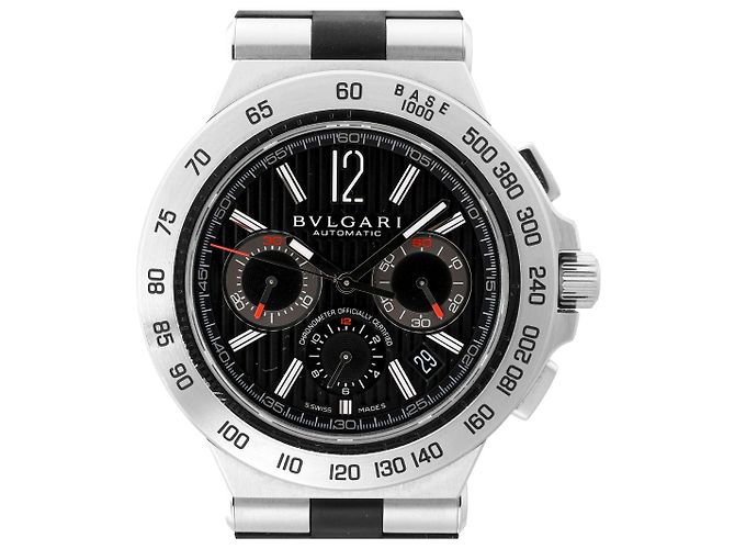 Bulgari Orologio Bvlgari Diagono DP42SCH D1560 SS & Rubber AT con quadrante nero - vista 2