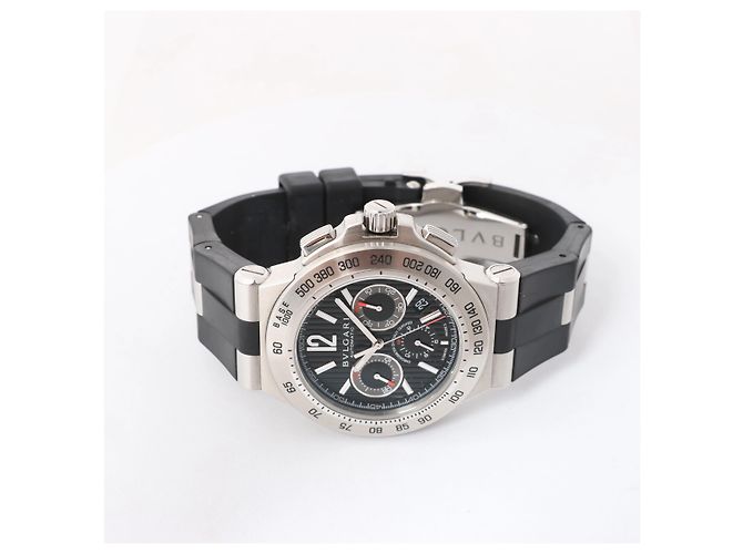 Bulgari Orologio Bvlgari Diagono DP42SCH D1560 SS & Rubber AT con quadrante nero - vista 4