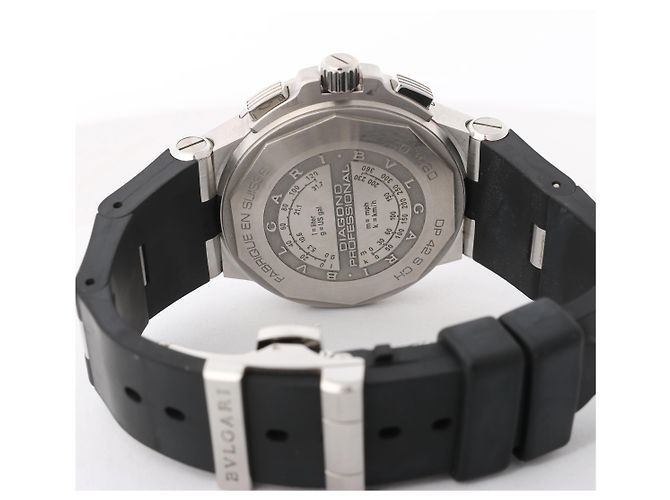 Bulgari Orologio Bvlgari Diagono DP42SCH D1560 SS & Rubber AT con quadrante nero - vista 7