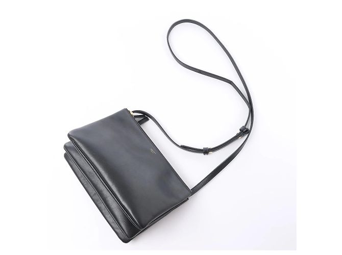 Céline Borsa a tracolla Celine Trio Small in pelle Nero - vista 10