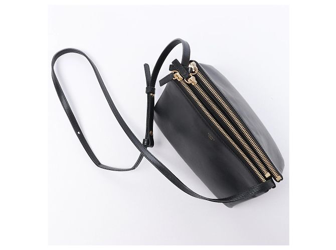 Céline Borsa a tracolla Celine Trio Small in pelle Nero - vista 14