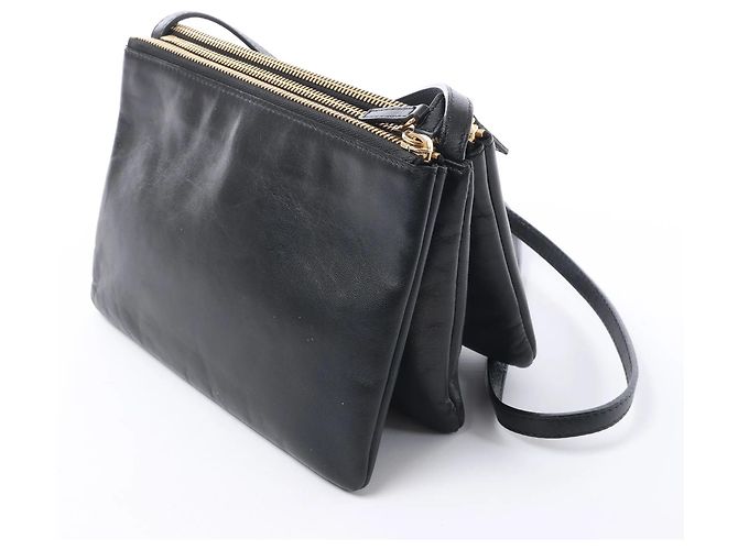 Céline Borsa a tracolla Celine Trio Small in pelle Nero - vista 4