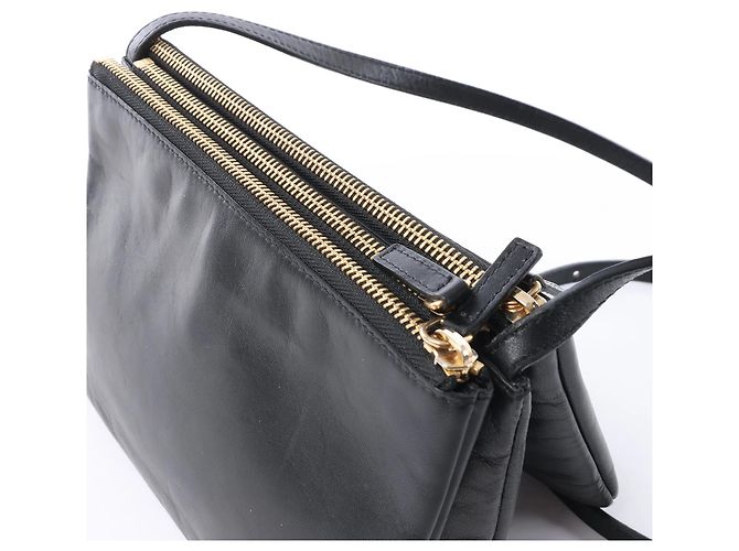 Céline Borsa a tracolla Celine Trio Small in pelle Nero - vista 5