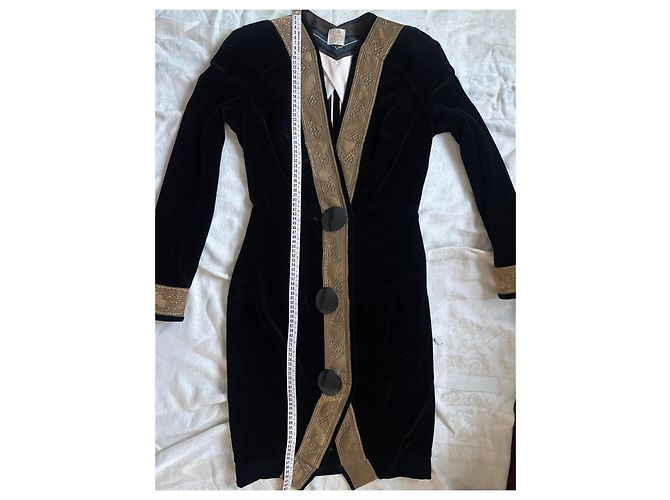 Vivienne Westwood London Schwarzes Samtkleid - Ansicht 15