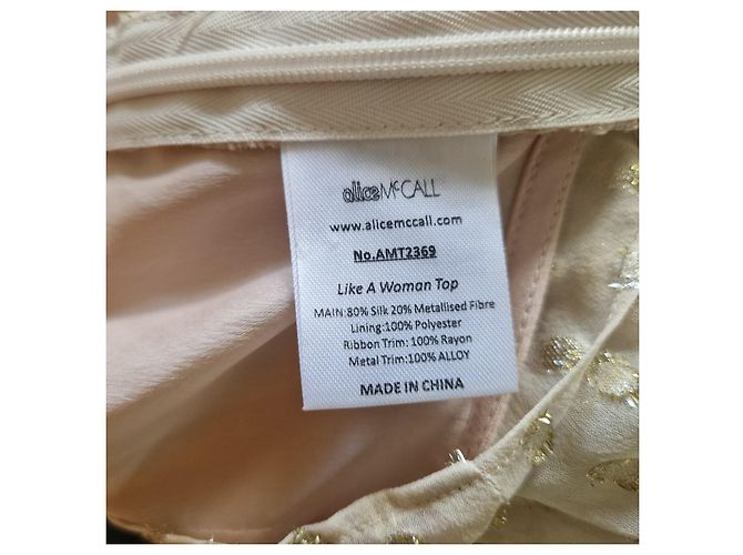 Autre Marque Alice McCall Top Like A Woman Beige Dorado - vista 6