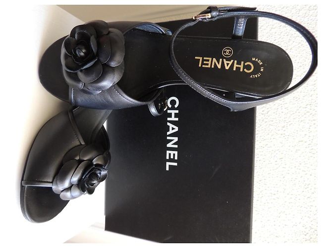Chanel Sandali Camélia Pelle Nera Nero - vista 2