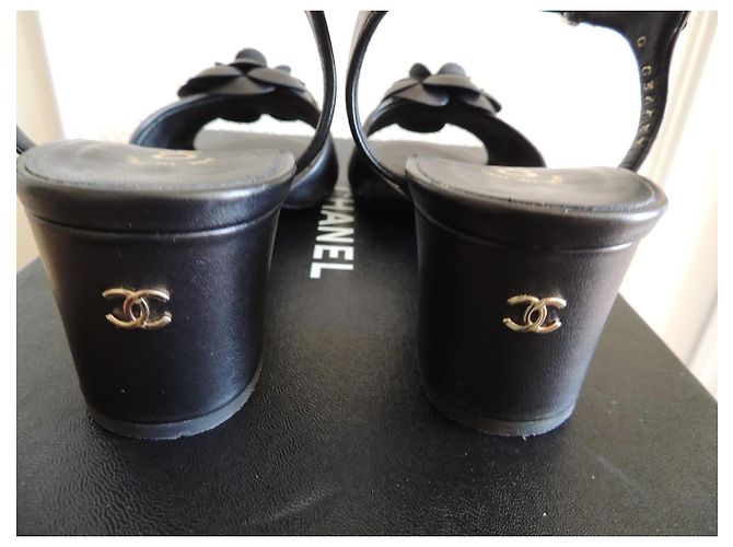 Chanel Sandali Camélia Pelle Nera Nero - vista 6