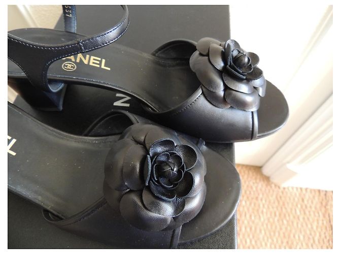 Chanel Sandali Camélia Pelle Nera Nero - vista 7