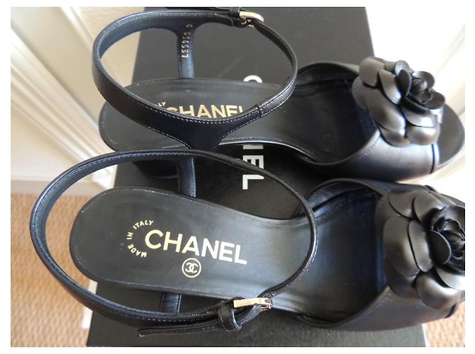 Chanel Sandali Camélia Pelle Nera Nero - vista 8