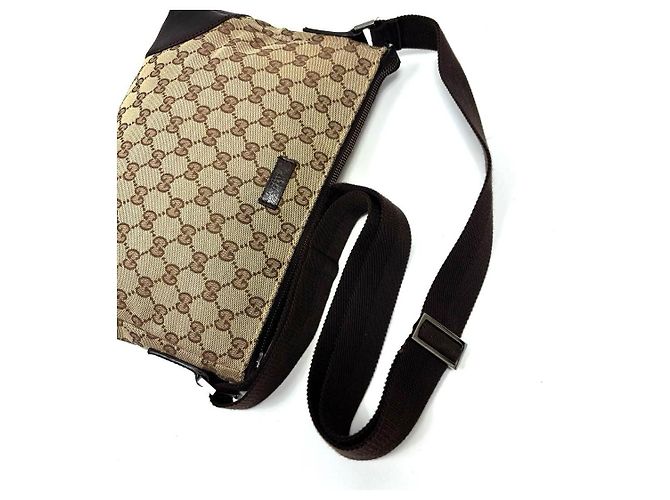 Borsa a tracolla Gucci GG Canvas e pelle nera Nero - vista 6